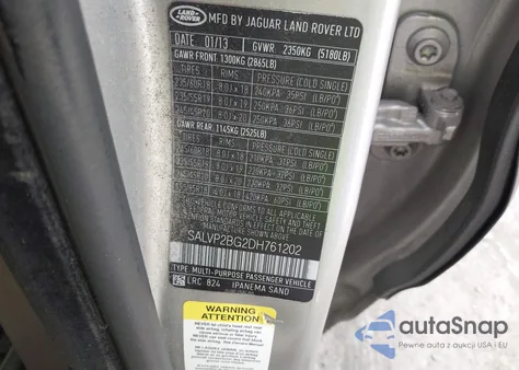 2013 Land Rover Range Rover Evoque Pure from USA, damaged, VIN SALVP2BG2DH761202